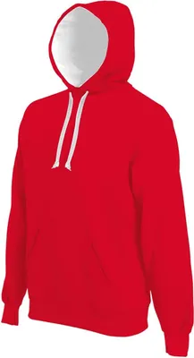 Produktbild von Kariban Uni Hoodie Kapuzenpullover Sweatjacke Sweatshirt Pullover, Größe:S, Farbe:Red/White