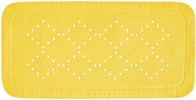 Produktbild von Spirella Duschmatte Badematte Badewannenmatte Badewanneneinlage antibakteriell rutschfest mit Saugnäpfen - Alaska Gelb - ca. 36 x 71 cm