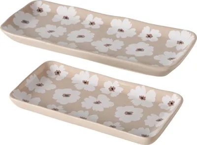 Produktbild von Keramikteller mit Blumenmuster, 13 - 15 cm, CANEA