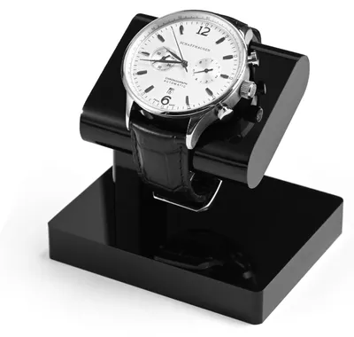 Produktbild von Einfacher Uhrenständer aus Acryl, Uhrenhalter, Uhrenorganizer, Schmuckständer für Uhren, Armbänder, Halsketten, abnehmbare Version (schwarz)