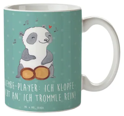 Produktbild von Mr. & Mrs. Panda Tasse Djembe Rhythmus - Meeresbrise - Geschenk, Musiktradition, Instrument lernen, mit Spruch, Musiker, Percussion, Afrikanische Musik, schöne, Trommel