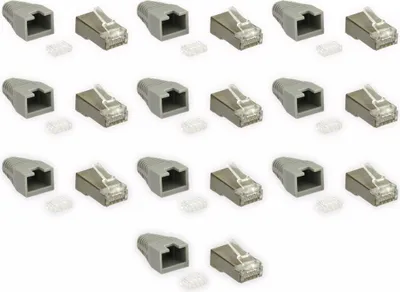 Zdjęcie produktu dla Wtyk S-IMPULS CAT.6 RJ45 z grzebieniem prowadzącym, szary, 10 szt