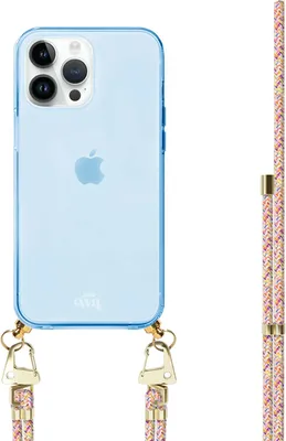 Produktbild von Rainbow Vibes Cord Hülle Blue  - Kompatibel mit iPhone 15 Pro Max