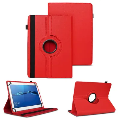 Produktbild von Tablet Hülle für Huawei MediaPad T1 T2 T3 T5 10 360° Drehbar Case Cover SchutzFarben:Rot