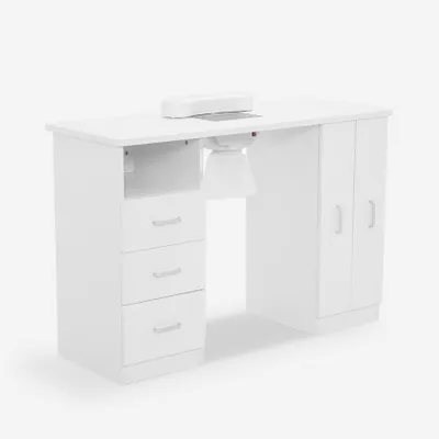 Image de Table manucure pour esthéticienne Aspirateur avec tiroirs coulissants Lime