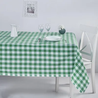 Tischdecke, grün, 160 x 160 cm, Karomuster, 100% Baumwolle