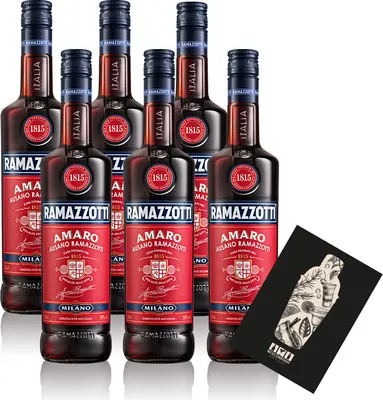 Produktbild von Ramazzotti 6er Set Amaro 1815 0,7L (30% vol) Kräuterlikör aus Italien Milano - [Enthält Sulfite]