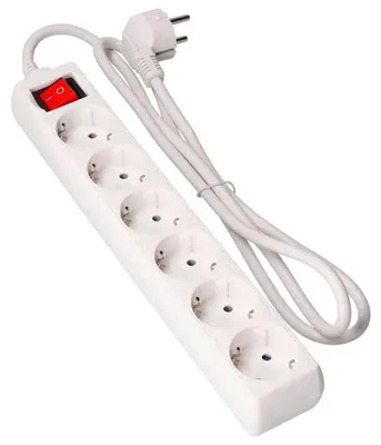Imagen del producto de Regleta con 6 enchufes Schuko y interruptor, modelo EDM 41066, longitud: 5 metros