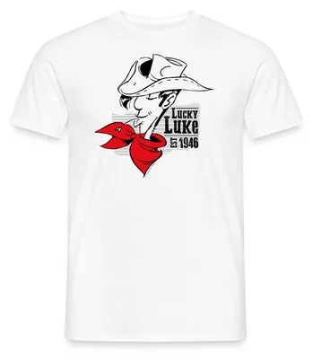 Produktbild von Spreadshirt Lucky Luke Est. 1946 Männer T-Shirt, 4XL, Weiß