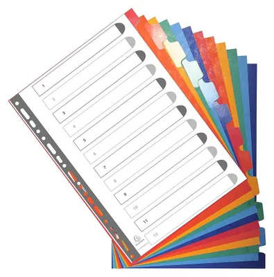 Immagine prodotto di Exacompta 2412E Indice A4 XXL Manila colorato 12 pz Natura Futura
