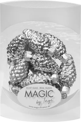 Produktbild von Christbaumschmuck Zapfen Glas 4.5cm, 12 Stück, Farbe:Hazy Grey - grau