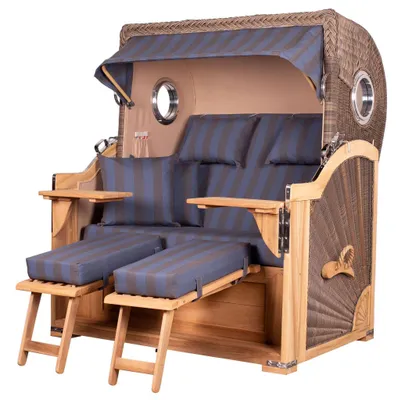 Produktbild von Strandkorb-Set - bene living - Königssee Teak - PE grau- Modell 582 - inkl. Liftersystem