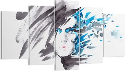 Produktbild von Bild auf Leinwand - Leinwandbild - Frau Gesicht Illustration Make-up - 160x85cm - Wand Bild - Wanddeko - Leinwanddruck - Bilder - Kunstdruck - Leinwand bilder - Wandkunst - EA160x85-3020