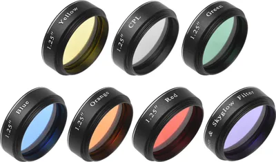Produktbild von Andoer 1,25 Zoll Teleskop-Okular-Filter-Set Mond- und Himmelsleuchten-Filter CPL-Filter Rot Orange Gelb Gruen Blau Farbfilter fuer die Mondbeobachtung