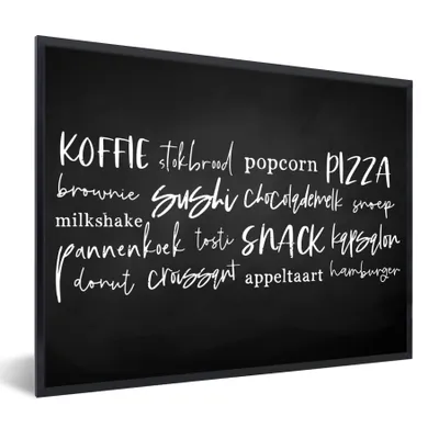 Produktbild von MuchoWow® Gerahmtes Poster Küche - Essen - Zitate 80x60 cm - Poster mit Schwarzem Bilderrahmen Wandposter Rahmen Foto Bilder - Schwarzem - Mit Gestell