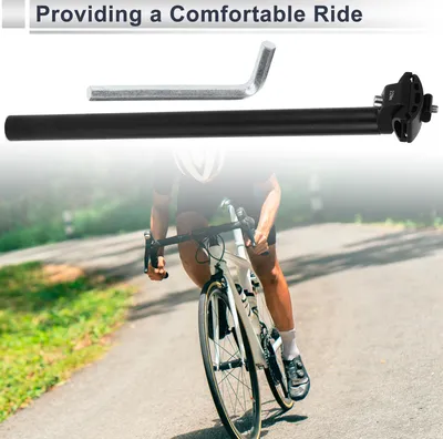 Image de 1 Ensemble De Tiges De Selle De Vélo Universelles Extra Longues Réglables En Angle 25,4X400Mm Tube De Selle De Selle De Vélo En Alliage D'Aluminium Noir