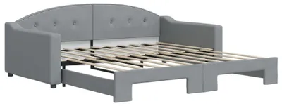 Image de Canapé-lit convertible gris clair 100 x 190 cm, tissu