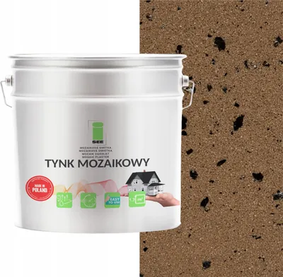 Immagine prodotto di Intonaco mosaico marrone in resina sintetica con mica, classe 1, resistente al gelo, 7 kg