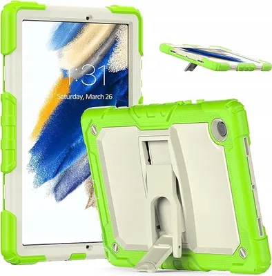 Image de Housse pour Samsung Galaxy Tab A8 avec support et bandoulière Vert