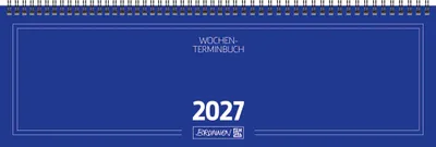 Produktbild von 2027 BRUNNEN Querterminbuch 42x14cm 2S/1W bl