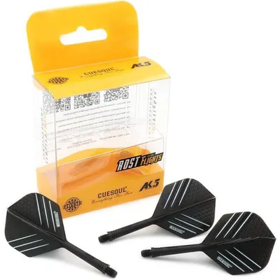 Produktbild von Integrierte Dartschäfte & Flights, Standardform, Größe M, Schwarz, 3er-Set