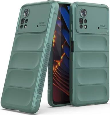Produktbild von Xiaomi Poco X4 Pro 5G Hülle, Weich TPU Silikon Stossfest Anti-rutsch Schutzhülle für Xiaomi Poco X4 Pro 5G Grün