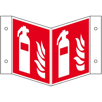 Produktbild von Dreifke® Schild I Nasenschild Brandschutzzeichen Feuerlöscher, Kunststoff, 450x450mm, ASR A1.3, DIN EN ISO 7010 F001