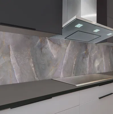 Produktbild von Küchenrückwand Marmor Textur 60 x 300 cm, robuste ABS-Kunststoff Platte Monolith mit Direktdruck