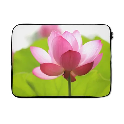 Produktbild von MuchoWow® Laptop Hülle 13 Zoll Blumen - Blätter - Rosa Laptoptasche - Laptophülle - Sleeve - Rundumschutz