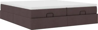 Produktbild von Ottoman-Bett mit Matratzen Dunkelbraun 160x200 cm Stoff