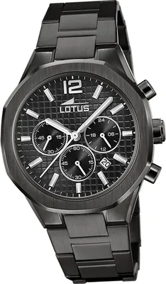 Image de Lotus montre homme en acier inoxydable noir Elegant Classic D2UL18849/1