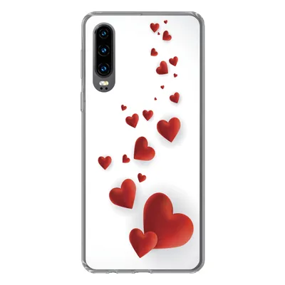 Produktbild von MuchoWow® Handyhülle Schutzhülle Hülle für Huawei P30 Eine Illustration eines Pfades der Herzen Silikon Softcase Handy Hülle - Kartenbesitzer