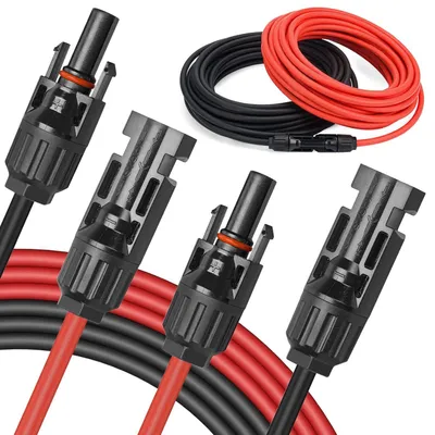 Produktbild von Solarkabel 6mm² 10M x 2 (1 Paar) Verlängerungskabel mit MC4 Stecker, Photovoltaik Solar Kabel für Solarmodul & Balkonkraftwerk, beidseitig konfektioni
