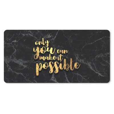 Produktbild von MuchoWow® Mauspad Mousepad Zitat - Selbstvertrauen - Gold - Marmor 60x30 cm - Mousepads - Maus Mat - Pad - Mausunterlage - Nachhaltig