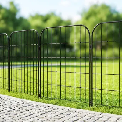 Image de Ensemble de 5 panneaux de clôture de jardin décoratifs en acier