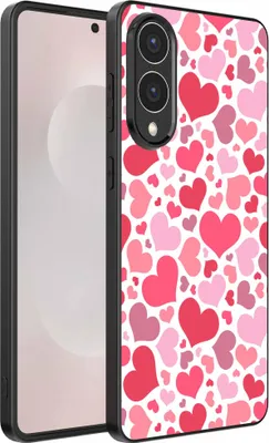 Productafbeelding van Geschikt voor:Samsung Galaxy S25 Edge telefoonhoesje met hartjesprint - Hartjesdesign TPUAchterkant hoesje - Kinderhoesje met hartjesdesign - Smartphonica
