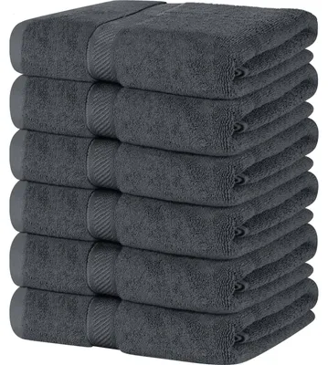 Zdjęcie produktu dla Ręczniki kąpielowe - Zestaw 6 szt. - 60 x 120 cm - 100% bawełna frotte - Szary