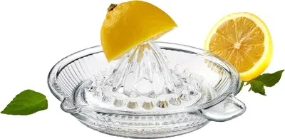Produktbild von Zitronenpresse, Glas – Manuelle Saftpresse mit Griff und Ausgießer, Kristall, für Limetten, Orangen, Fruchtsaft