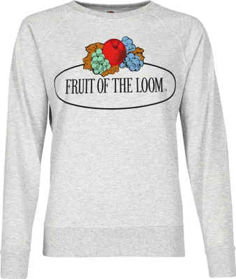 Immagine prodotto di Fruit of the Loom Felpa leggera da donna con grande logo vintage, colore:grigio screziato, taglia:2XL