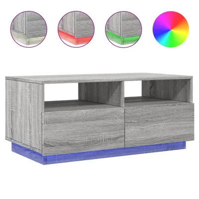 Obrázek produktu pro Konferenční stolek s LED světly šedý Sonoma 90x49x40 cm