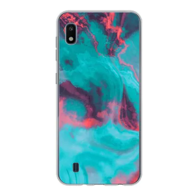 Produktbild von MuchoWow® Handyhülle Schutzhülle Hülle für Samsung Galaxy A10 Abstrakt - Neon - Rosa - Blau Silikon Softcase Handy Hülle - Schutzhülle - Geburtstag Teenager