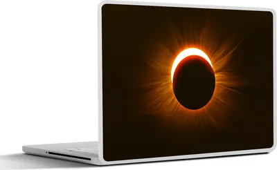 Produktbild von MuchoWow® Laptop Aufkleber Sticker Cover Rote Sonnenfinsternis in der Dunkelheit 25x18 cm - Laptop-Deko