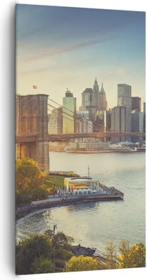 Produktbild von Bild auf Leinwand - Leinwandbild - New York Brücke - 65x120cm - Wand Bild - Wanddeko - Wandbilder - Leinwanddruck - Bilder - Kunstdruck - Wanddekoration - Leinwand bilder - Wandkunst - PA65x120-4047