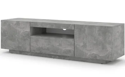 Obrázek produktu pro Nízká TV skříňka Aura 150 cm Závěsná nebo stojící univerzální skříňka pod televizor TV skříňka Příborník Závěsná skříňka BETON bez LED diod