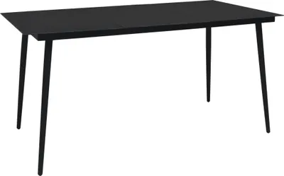 Produktbild von Garten-Esstisch Schwarz 190x90x74 cm Stahl und Glas