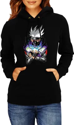 Obrázek produktu pro Dámská Mikina S Kapucí Japan Manga Comics Anime Naruto Kakashi Hatake Sharingan Var-036 Kakashi Sharingan, Lady M / Černá
