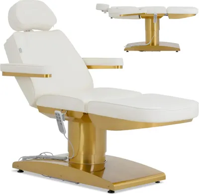 Produktbild von SPA beheizter Kosmetikstuhl 3 Motoren 200 kg VARESE - Weißgold