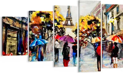 Produktbild von Bild auf Leinwand - Leinwandbild - Paris Stadt Zuhause - 100x60cm - Wand Bild - Wanddeko - Leinwanddruck - Bilder - Kunstdruck - Wanddekoration - Leinwand bilder - Wandkunst - EG100x60-3941