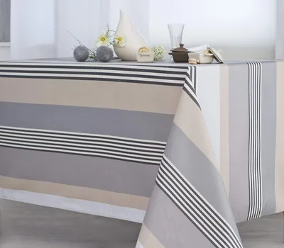 Tischdecke Jacquard leisteen 160x160 cm fleckabweisend