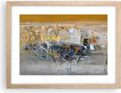 Produktbild von Gerahmtes Poster - Rahmen in heller Eiche - Abstraktion modern - 40x30 cm - Wand Bild - Wanddeko - Wandbilder - Wandposter - Bilderrahmen - Bilder - Kunstdruck - Wandbild - P2NAA40x30-4001